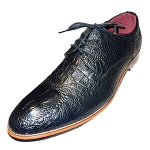 Alligator Crocodile Print Oxford Fashion Lace Up Dress Shoe Mens 10.5